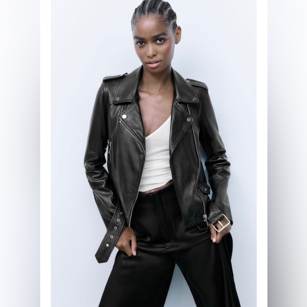 Zara Leather Jacket Cropped Women’s US Size Medium